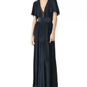 ba&sh Navy Blue Natalia Maxi Dress Size S